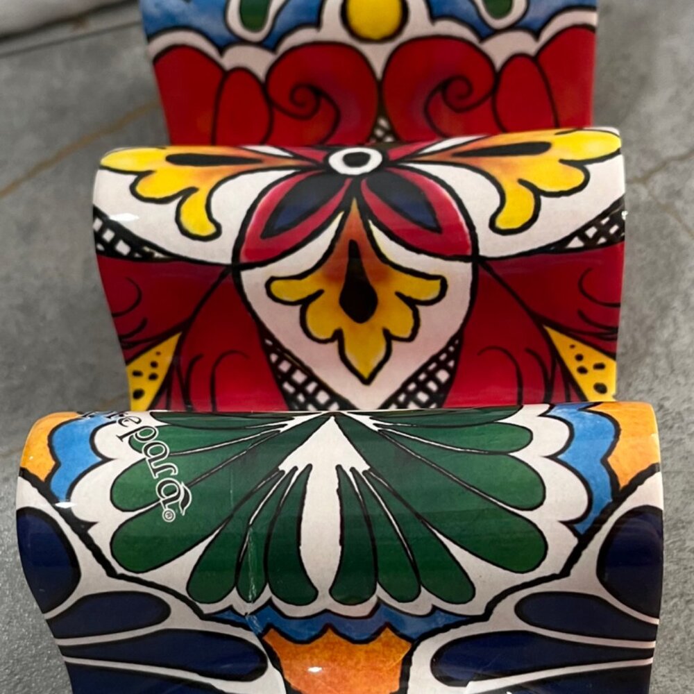 Colorful Floral/Red Reversible Taco Shell Holder/Stand/Rack, Prepara
